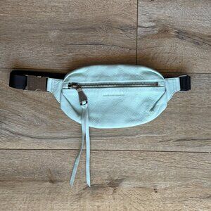 Aimee Kestenberg Milan Aqua Blue Leather Brushed Silver Hardware Bum Belt Bag